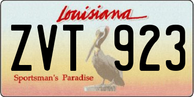 LA license plate ZVT923