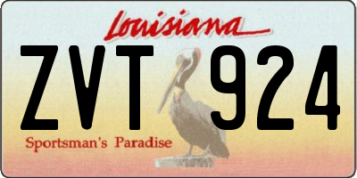 LA license plate ZVT924