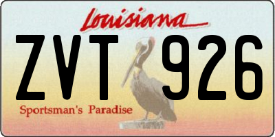 LA license plate ZVT926