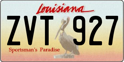 LA license plate ZVT927