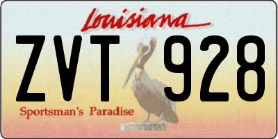 LA license plate ZVT928