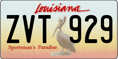 LA license plate ZVT929