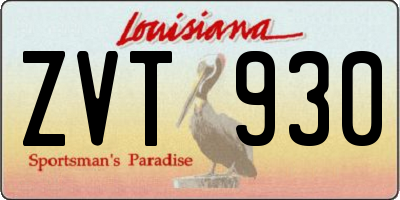 LA license plate ZVT930