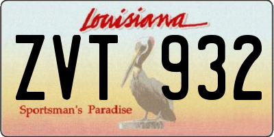 LA license plate ZVT932
