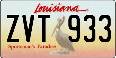 LA license plate ZVT933