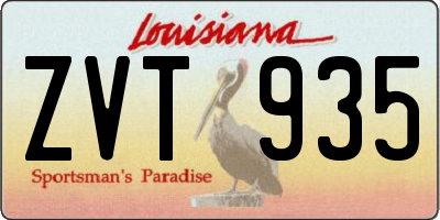 LA license plate ZVT935