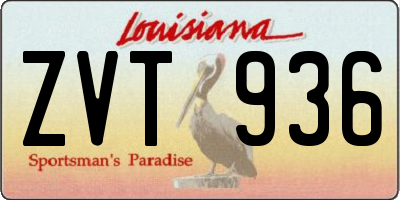 LA license plate ZVT936