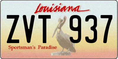 LA license plate ZVT937