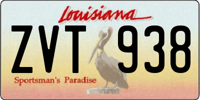 LA license plate ZVT938