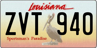 LA license plate ZVT940