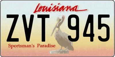 LA license plate ZVT945