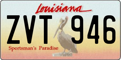 LA license plate ZVT946