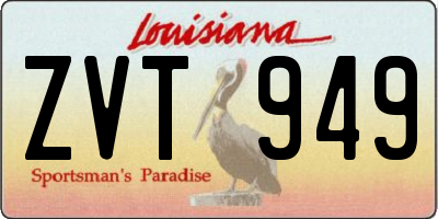 LA license plate ZVT949