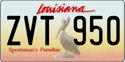 LA license plate ZVT950