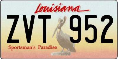 LA license plate ZVT952