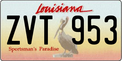 LA license plate ZVT953