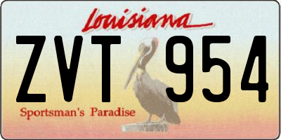 LA license plate ZVT954