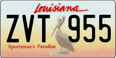 LA license plate ZVT955