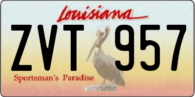 LA license plate ZVT957