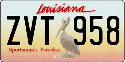 LA license plate ZVT958