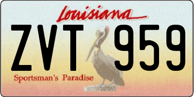 LA license plate ZVT959