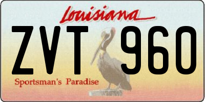 LA license plate ZVT960