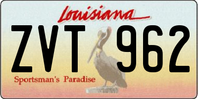 LA license plate ZVT962