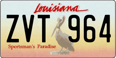 LA license plate ZVT964