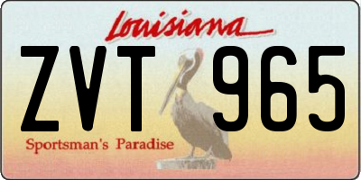 LA license plate ZVT965