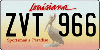 LA license plate ZVT966