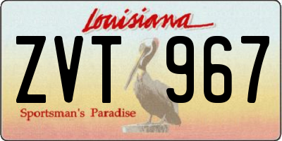 LA license plate ZVT967