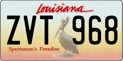 LA license plate ZVT968