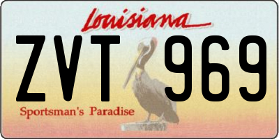 LA license plate ZVT969