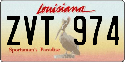 LA license plate ZVT974