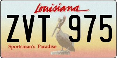 LA license plate ZVT975