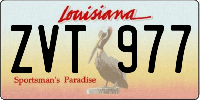 LA license plate ZVT977