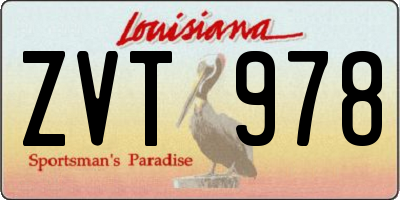 LA license plate ZVT978