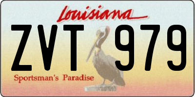 LA license plate ZVT979