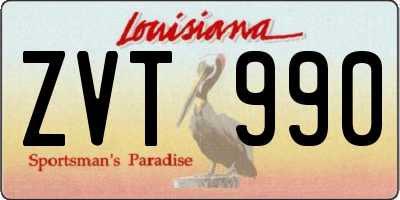 LA license plate ZVT990