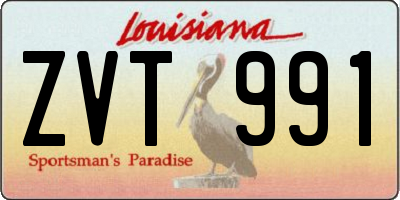 LA license plate ZVT991