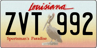 LA license plate ZVT992