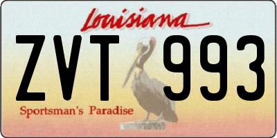 LA license plate ZVT993