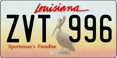 LA license plate ZVT996