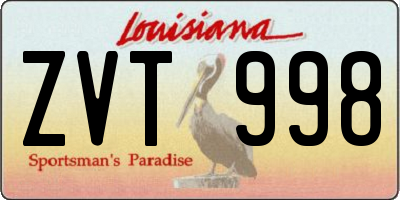 LA license plate ZVT998