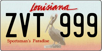 LA license plate ZVT999