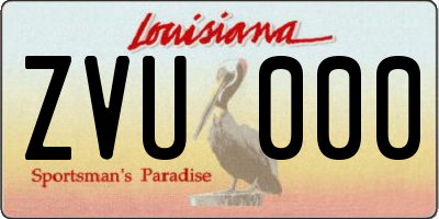 LA license plate ZVU000