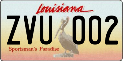 LA license plate ZVU002