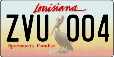 LA license plate ZVU004