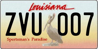 LA license plate ZVU007