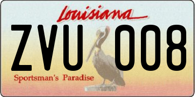 LA license plate ZVU008